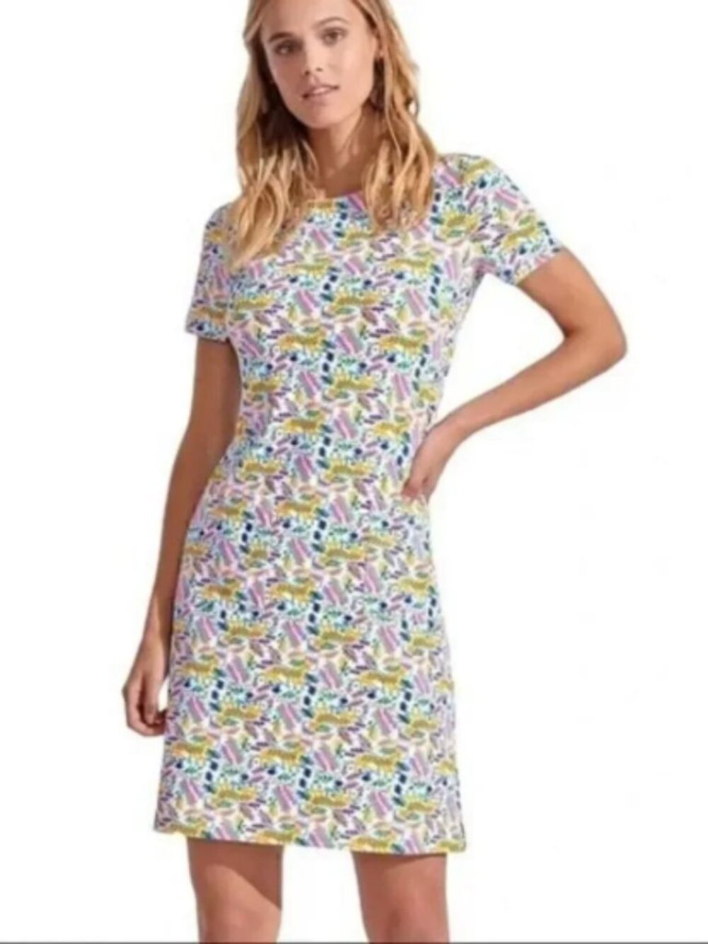 Persifor Carter Dress Roe Deer Animal Print Stretch Size S